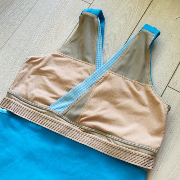 Lululemon Light Blue Gingham Built in Bra Tank Top - Picture 5 of 11